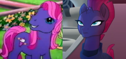 Size: 1114x524 | Tagged: safe, screencap, fizzlepop berrytwist, fizzy pop, tempest shadow, g3, g4, my little pony: the movie, comparison, cute, hilarious in hindsight, similarities, time is not kind