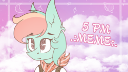Size: 1024x576 | Tagged: safe, artist:wintersnowy, oc, oc only, pony, animated at source, animation meme, solo, youtube thumbnail