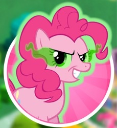 Size: 288x314 | Tagged: safe, gameloft, pinkie pie, g4, disguise, disguised changeling, evil, female, solo