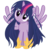 Size: 1999x1999 | Tagged: safe, artist:beavernator, artist:yourfavoritesenpai, edit, twilight sparkle, alicorn, pony, g4, alternate hairstyle, clothes, cute, female, hair over eyes, head tilt, hoof shoes, long hair, looking at you, mare, messy mane, pegasus wings, purple hair, simple background, smiling, solo, spread wings, transparent background, twiabetes, twilight sparkle (alicorn), wings
