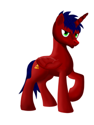 Size: 3003x4000 | Tagged: safe, artist:denchik, oc, oc only, oc:ruby hooves, alicorn, pony, author:denchik, male, original character do not steal, simple background, solo, stallion, white background