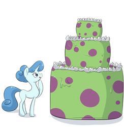 Size: 2764x2827 | Tagged: safe, artist:anonopony, part of a set, oc, oc only, oc:arctic wind, pony, unicorn, cake, female, food, high res, licking, licking lips, sequence, simple background, solo, tongue out, tumblr comic, weight gain sequence, white background