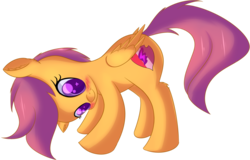 Size: 1219x781 | Tagged: safe, artist:brok-enwings, scootaloo, pony, g4, cute, cutealoo, female, simple background, solo, transparent background
