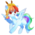 Size: 1500x1500 | Tagged: safe, artist:leafywind, oc, oc only, pegasus, pony, blank flank, female, hat, mare, missing cutie mark, not rainbow dash, open mouth, rainbow hair, simple background, smiling, solo, spread wings, starry eyes, transparent background, wingding eyes, wings