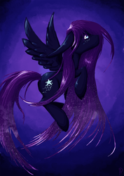 Size: 2000x2828 | Tagged: safe, artist:awkwardlyanonymous, oc, oc only, oc:stardust, pegasus, pony, female, high res, mare, night, solo