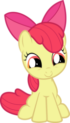 Size: 788x1381 | Tagged: safe, artist:burdo49, derpibooru exclusive, apple bloom, earth pony, pony, forever filly, g4, .svg available, adorabloom, cute, female, simple background, sitting, smiling, solo, svg, transparent background, vector
