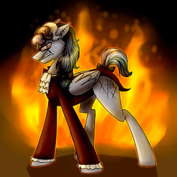 Size: 600x600 | Tagged: safe, artist:sinligereep, rainbow dash, pegasus, pony, the count of monte rainbow, g4, angry, clothes, crossover, edmond dantes, female, fire, hell to your doorstep, mare, musical, rainbow dantes, solo, the count of monte cristo