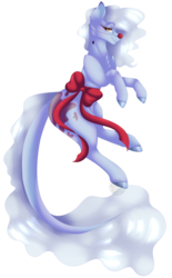 Size: 1024x1648 | Tagged: safe, artist:mauuwde, oc, oc only, oc:elena, earth pony, pony, female, mare, red nose, ribbon, simple background, solo, transparent background