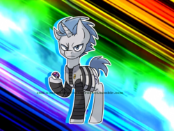 Size: 1024x768 | Tagged: safe, artist:charbycharby, oc, oc only, pony, crossover, cyrus, pokémon, ponified, solo, team galactic, team rainbow rocket
