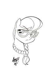 Size: 1344x2071 | Tagged: safe, artist:tony fleecs, silver spoon, g4, commission, glasses, sketch