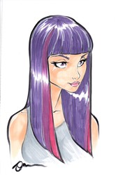 Size: 1429x2151 | Tagged: safe, artist:nicole gauss, twilight sparkle, human, g4, colored sketch, female, humanized, solo