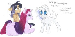 Size: 12364x6144 | Tagged: safe, artist:frozensoulpony, oc, oc only, oc:crystal clear, oc:iolite pie, oc:strawberry essence, pony, unicorn, absurd resolution, colt, eyeshadow, female, makeup, male, mare, offspring, parent:maud pie, parent:party favor, parent:pinkie pie, parent:rare find, parents:partypie, song reference, traditional art