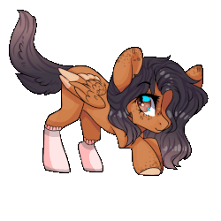 Size: 900x900 | Tagged: safe, artist:skimea, oc, oc only, oc:alleda, pegasus, pony, animated, clothes, female, gif, mare, simple background, socks, solo, tail wag, transparent background