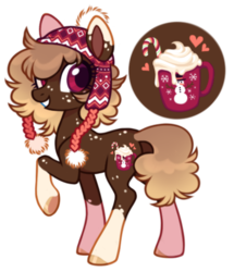 Size: 400x465 | Tagged: safe, artist:softserendipity, oc, oc only, oc:cocoa cream, earth pony, pony, female, mare, simple background, solo, transparent background, winter hat