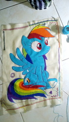 Size: 1872x3328 | Tagged: safe, artist:gigihyudha, rainbow dash, g4, floor, sewing, stitching