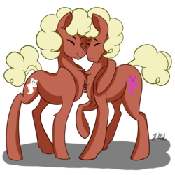 Size: 2000x2000 | Tagged: safe, artist:chelseawest, oc, oc only, oc:quiver, oc:wendel, pony, high res, hug, male, simple background, stallion, transparent background, twins