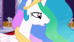 Size: 1280x738 | Tagged: safe, screencap, princess celestia, alicorn, pony, g4, the return of harmony, confused, pacing, solo, statue, worried