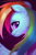 Size: 2060x3158 | Tagged: safe, artist:imalou, rainbow dash, pegasus, pony, g4, bust, female, high res, looking at you, looking back, looking back at you, mare, multicolored hair, smiling, solo