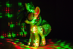 Size: 6016x4000 | Tagged: safe, artist:conman17, dj pon-3, vinyl scratch, pony, unicorn, g4, christmas, christmas lights, figurine, holiday, irl, photo, photography, solo, toy