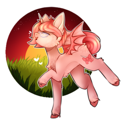 Size: 899x899 | Tagged: safe, artist:twinkepaint, oc, oc only, oc:yasu, alicorn, bat pony, bat pony alicorn, pony, female, glasses, mare, solo