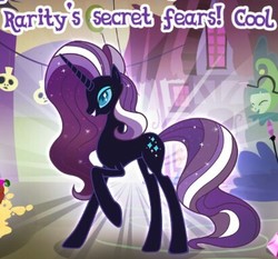 Size: 411x383 | Tagged: safe, gameloft, idw, nightmare rarity, g4, idw showified, meme, out of context, raised hoof, wow! glimmer