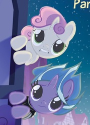 Size: 619x866 | Tagged: safe, lilymoon, sweetie belle, pony, unicorn, g4, my little pony: ponyville mysteries, peryton panic, duo, female, filly