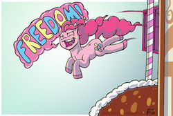 Size: 900x606 | Tagged: safe, artist:animatorwil, pinkie pie, g4, female, freedom, solo