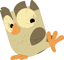 Size: 3587x3326 | Tagged: safe, artist:porygon2z, owlowiscious, bird, owl, g4, high res, male, raised leg, simple background, solo, transparent background, vector