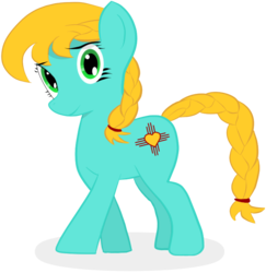 Size: 722x742 | Tagged: safe, artist:totallynotabronyfim, oc, oc only, oc:turquoise, earth pony, pony, braid, female, new mexico, solo