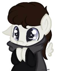 Size: 334x418 | Tagged: safe, artist:venomns, oc, oc only, oc:ryland, pegasus, pony, chibi, clothes, cute, floating wings, male, scarf, simple background, solo, stallion, starry eyes, transparent background, wingding eyes