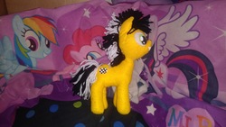 Size: 2048x1152 | Tagged: safe, oc, oc only, oc:cabbie, caby plush, irl, photo, plushie, ponycon