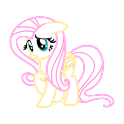 Size: 3000x3000 | Tagged: safe, artist:stay gold, fluttershy, pegasus, pony, g4, high res, neon, shy, simple background, transparent background