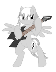 Size: 1024x1327 | Tagged: safe, artist:silver dash, oc, oc only, oc:silvia dash, pegasus, pony, female, guitar, mare, solo, standing