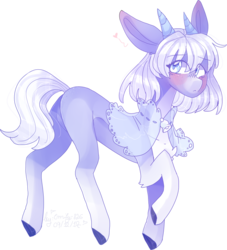 Size: 2064x2274 | Tagged: safe, artist:erinartista, oc, oc only, oc:nancy, goat pony, pony, clothes, female, high res, horn, mare, simple background, solo, transparent background