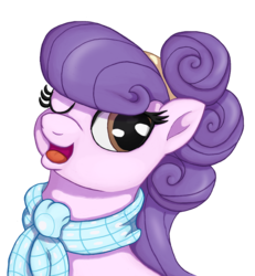 Size: 1200x1300 | Tagged: safe, artist:swasfews, suri polomare, earth pony, pony, g4, bust, cute, female, looking at you, one eye closed, simple background, solo, suribetes, transparent background, weapons-grade cute, wink