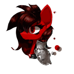 Size: 400x400 | Tagged: safe, artist:nsilverdraws, oc, oc only, oc:feriel, pony, armor, bust, detailed, disembodied head, female, head, mare, simple background, solo, white background