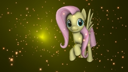 Size: 1920x1080 | Tagged: safe, artist:dirtyker, fluttershy, pony, g4, 3d, female, looking at you, mare, solo, space, spread wings, wings