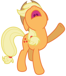 Size: 6126x7000 | Tagged: safe, artist:estories, applejack, earth pony, pony, g4, absurd resolution, female, mare, nose in the air, open mouth, screaming, simple background, solo, transparent background, uvula, vector