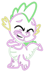 Size: 1408x2215 | Tagged: safe, artist:stay gold, spike, dragon, g4, crossed arms, eyestrain warning, grin, neon, simple background, smiling, transparent background