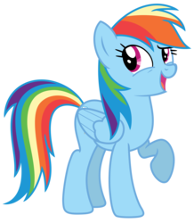 Size: 6801x7798 | Tagged: safe, artist:estories, rainbow dash, pegasus, pony, g4, absurd resolution, female, folded wings, mare, raised hoof, simple background, solo, transparent background, vector