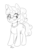 Size: 1492x2000 | Tagged: safe, artist:bluntwhiskey, oc, oc only, oc:graphia, pony, unicorn, female, glasses, grayscale, jewelry, lineart, mare, monochrome, necklace, pearl necklace, simple background, solo, white background