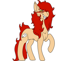Size: 1024x1024 | Tagged: safe, artist:brainiac, derpibooru exclusive, oc, oc only, unnamed oc, earth pony, pony, derpibooru community collaboration, black butler, glasses, grell sutcliff, grin, male, raised hoof, simple background, smiling, solo, transparent background