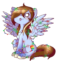 Size: 1950x2091 | Tagged: safe, artist:bam-bean-itzevil, oc, oc only, oc:art wing, pony, animated, christmas, christmas lights, cute, holiday, raised hoof, silly, silly pony, simple background, sitting, solo, tongue out, transparent background, unshorn fetlocks, weapons-grade cute