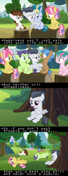 Size: 464x1198 | Tagged: safe, edit, edited screencap, screencap, kettle corn, mocha berry, pipsqueak, rumble, skeedaddle, tulip swirl, earth pony, pegasus, pony, unicorn, g4, marks and recreation, blank flanks forever, colt, earthbound, earthbound beginnings, female, filly, happiness, male, quote