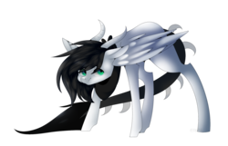 Size: 1661x1073 | Tagged: safe, artist:hyshyy, oc, oc only, pegasus, pony, female, horns, mare, simple background, solo, transparent background
