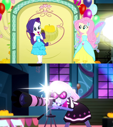 Size: 1276x1440 | Tagged: safe, screencap, fluttershy, photo finish, rarity, a photo booth story, equestria girls, g4, my little pony equestria girls: summertime shorts, fall formal outfits, female