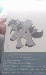 Size: 583x960 | Tagged: safe, artist:annuthecatgirl, oc, oc only, oc:anti-lag, pegasus, pony, picture taken with a potato, raised hoof, solo, traditional art, unshorn fetlocks