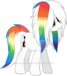 Size: 400x453 | Tagged: safe, artist:cobaltthefox, oc, oc only, earth pony, pegasus, pony, base used, earth pony oc, obtrusive watermark, pegasus oc, rainbow hair, simple background, transparent background, watermark, wings