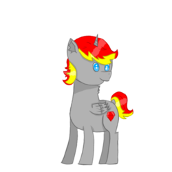 Size: 1000x1000 | Tagged: safe, artist:holly dance, artist:rubydeluxe, oc, oc only, oc:rd, alicorn, pony, 2018 community collab, derpibooru community collaboration, alicorn oc, blue eyes, cute, cutie mark, digital art, horn, looking around, male, simple background, solo, starry eyes, transparent background, wingding eyes, wings