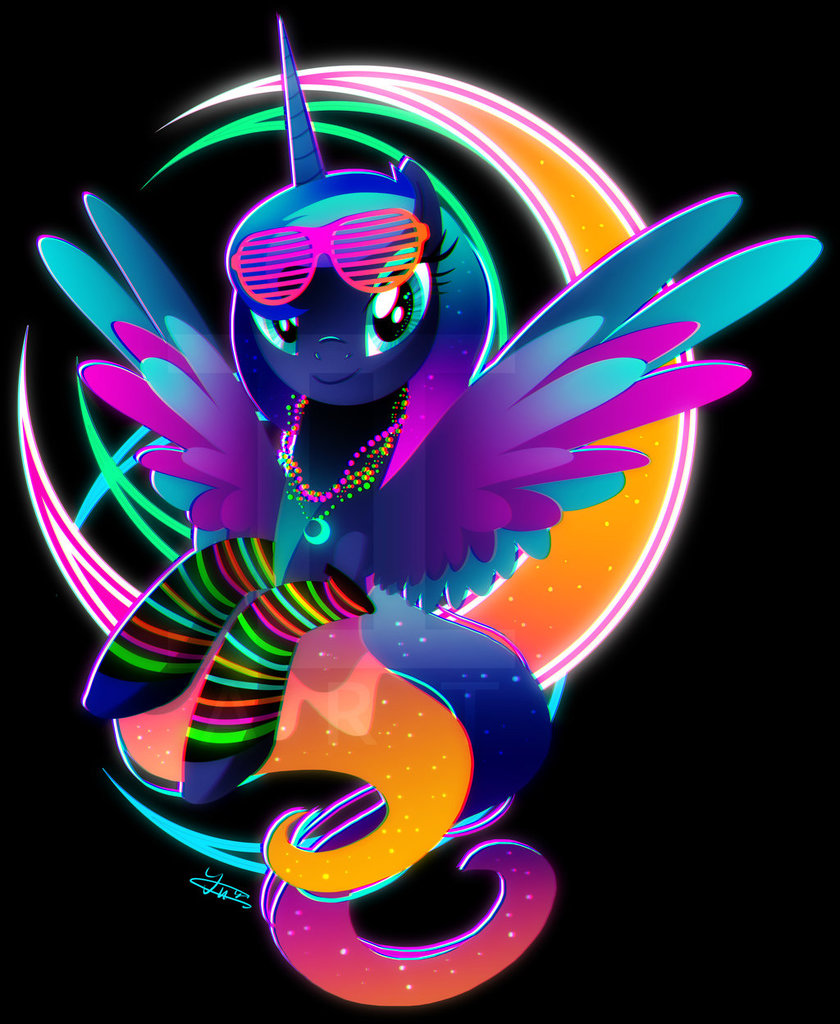 Safe Artist Ii Art Princess Luna Alicorn Pony Black Background Bust Color Porn